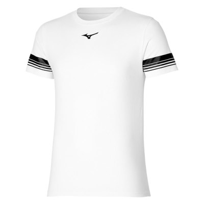 Camisa Mizuno Athletics Tee Hombre Blancos / Negros - Chile M293JKQGZP